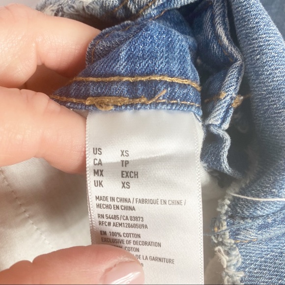 AMERICAN‎ EAGLE DISTRESSED SHORT OVERALLS XS - Picture 10 of 13